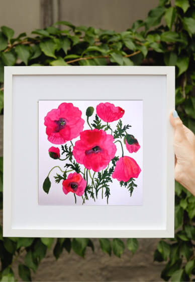 Spring Poppies Watercolour Painting at Home