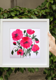 Spring Poppies Watercolour Painting at Home