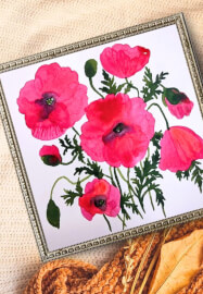 Spring Poppies Watercolour Painting at Home