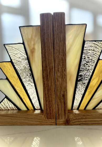 Stained Glass Art Deco Book Ends Workshop