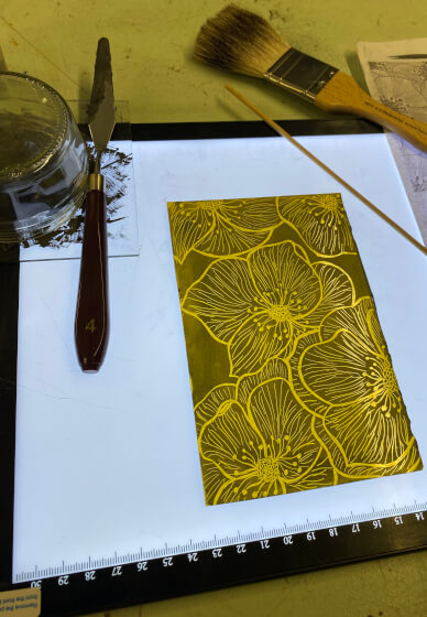Stained Glass Painting Workshop: Exploring Sgraffito