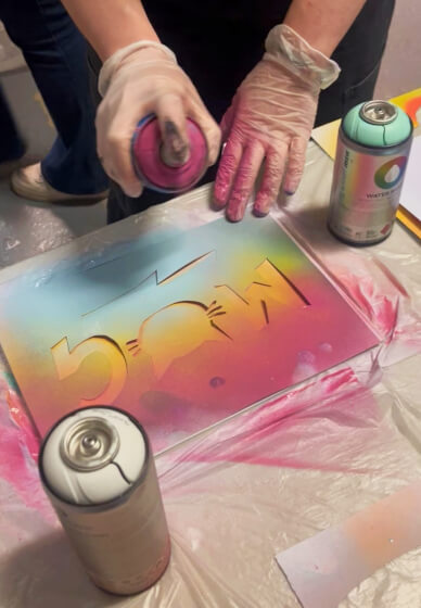 Stencil and Spray Painting: Full Workshop