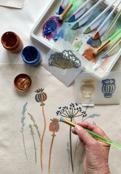 Stencil and Stitch Hoop-Art Workshop