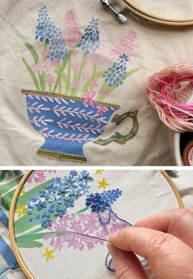 Stencil and Stitch Hoop-Art Workshop