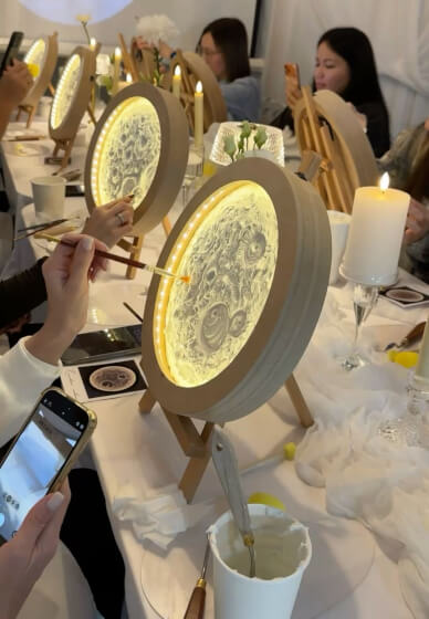 Textured LED Moon Art Workshop