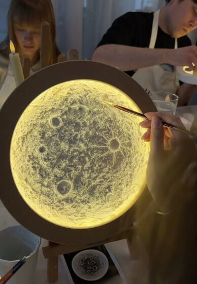 Textured LED Moon Art Workshop