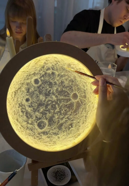 Textured LED Moon Art Workshop