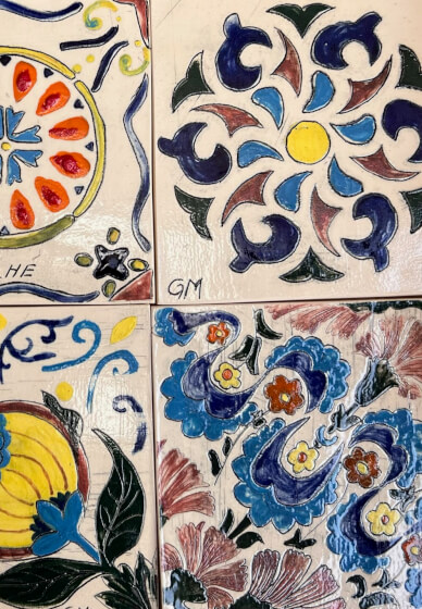 Tile Pottery Painting Class: Design, Colour and Carve