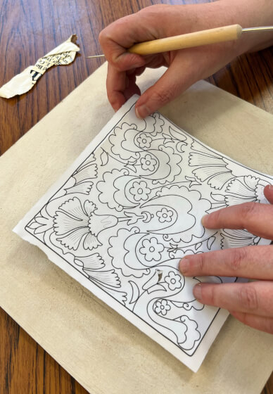 Tile Pottery Painting Class: Design, Colour and Carve