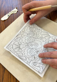 Tile Pottery Painting Class: Design, Colour and Carve