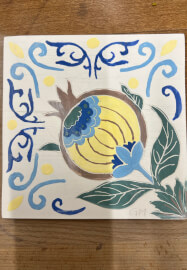 Tile Pottery Painting Class: Design, Colour and Carve