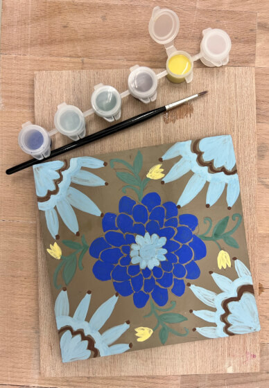Tile Pottery Painting Class: Design, Colour and Carve