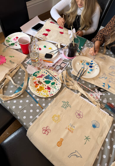 Tote Bag Painting Workshop for Hen Parties