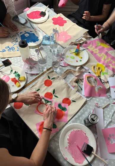 Tote Bag Painting Workshop for Hen Parties