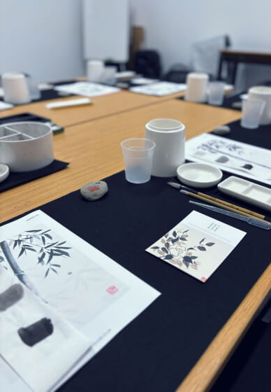 Traditional Japanese Sumi-e Ink Painting Workshop: Monthly Floral