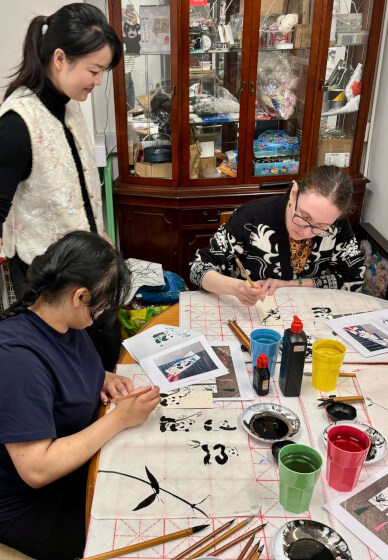 Twin Lotus and Eternal Love: A Qixi Chinese Ink Painting Workshop