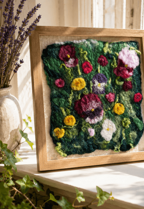 Two Projects in One Day - Wet Felted Purse and Picture Workshop