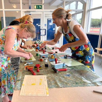 Printing from the lino blocks