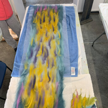 Laying Out Merino Wool on Silk