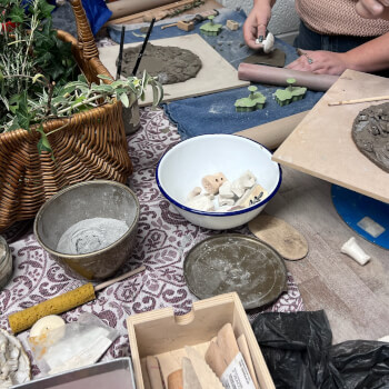 Examine the greens, the stamps and cutters