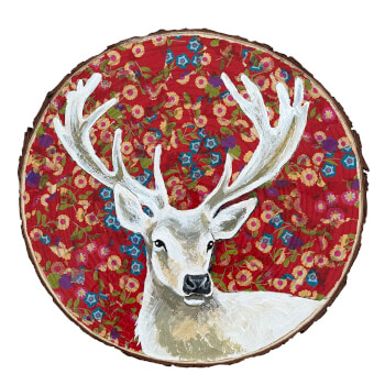Paint the white stag (pre-outlined)