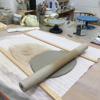 Start with pre rolled clay and a simple template 