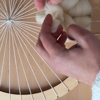 Fixing the wool on the back