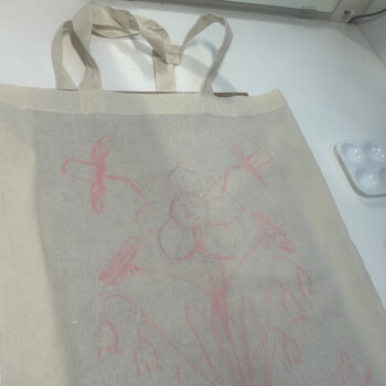 Draw your design onto the tote bag
