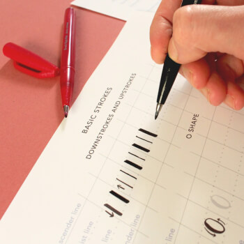 Learn core brush calligraphy strokes and letterforms