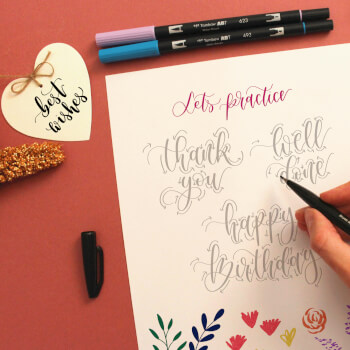 Practice the modern calligraphy alphabet