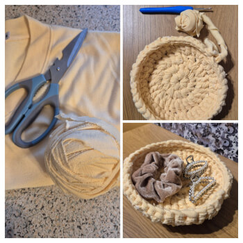 Cut up your t-shirt and get crocheting!