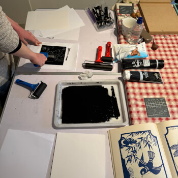 Inking your block and printing 