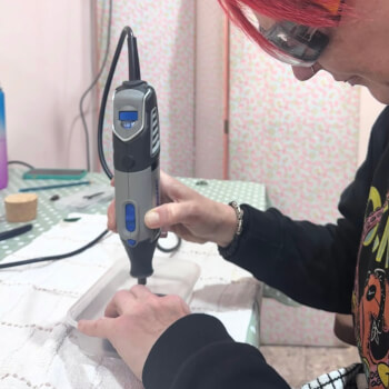 Back to the studio, learn to drill your sea glass finds.