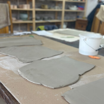 Rolled out slabs for Ramen bowl