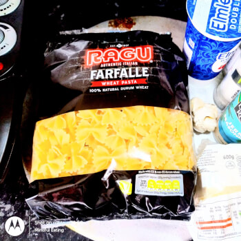 Get ingredients ready for pasta