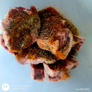 Season lamb steaks 