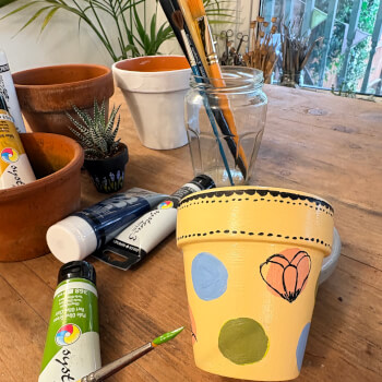 Take your time to paint your pots
