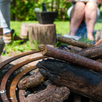 Gathering by the fire