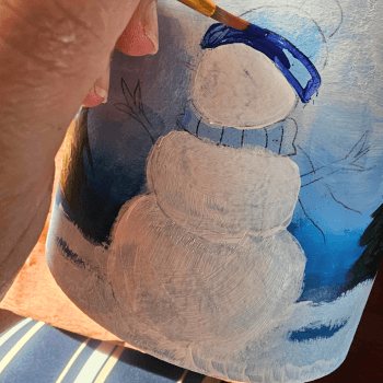 Painting the winter snowman