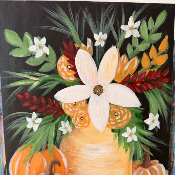 Autumn florals acrylic painting 
