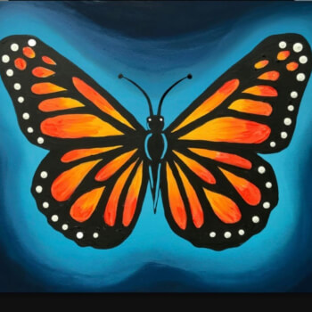 Glowing Butterfly 12 x 16” canvas 
