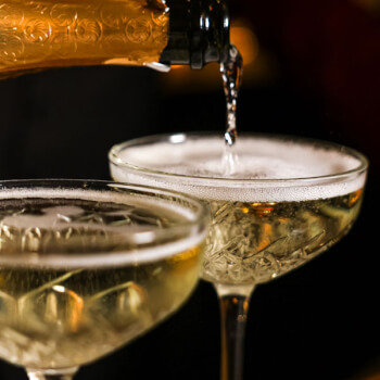 Enjoy a welcome glass of fizz
