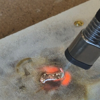 Melt silver scrap
