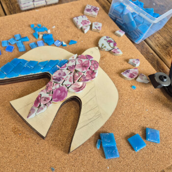 Start cutting glass tiles