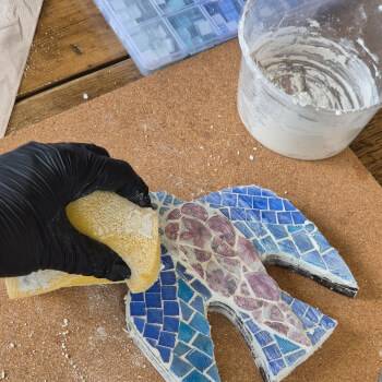 Grout your mosaic