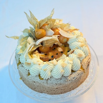 Coconut, Mango & Passion Fruit Dacquoise