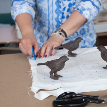 Marking a garment with tailor's chalk