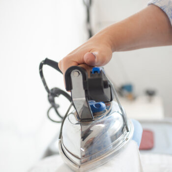 Using the industrial iron press.