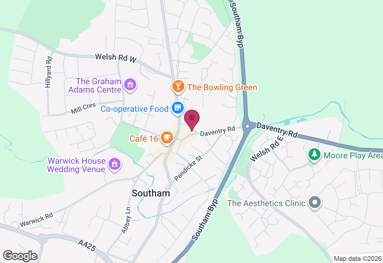 Southam, Warwickshire location