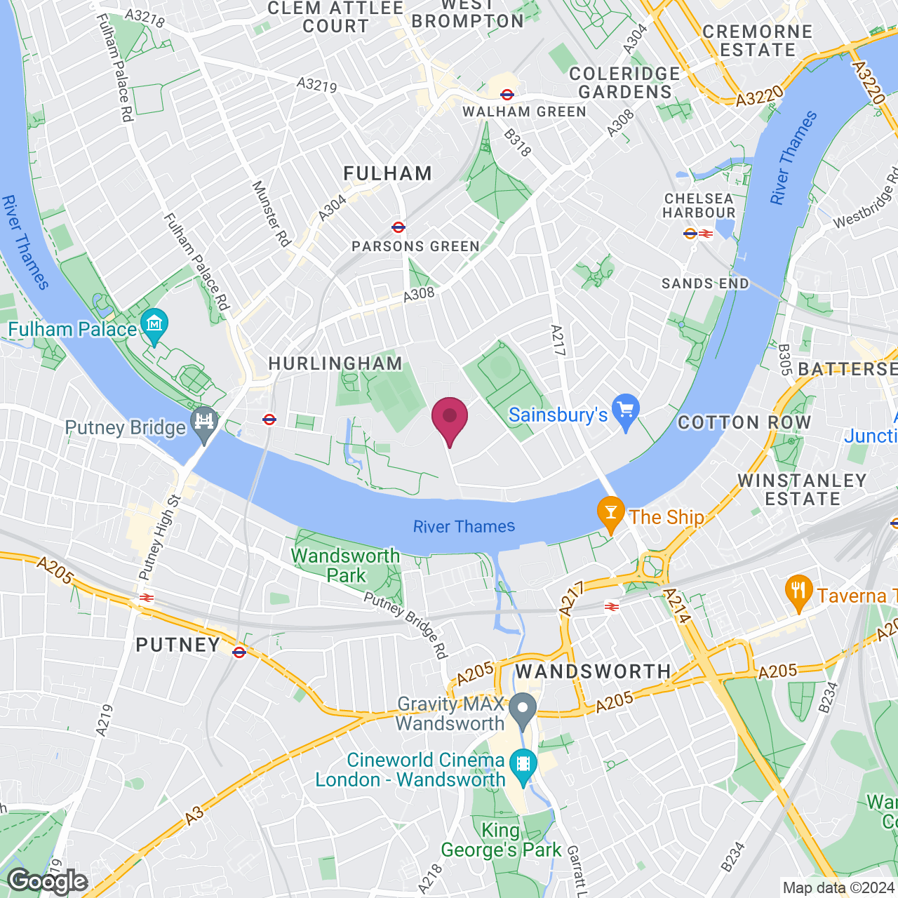 Parsons Green Sports and Social Club location